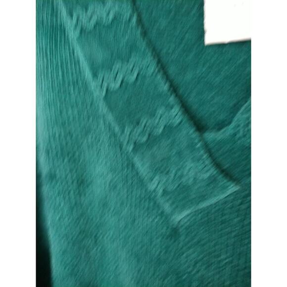Outside Additions Woman L Sweater Kelly Green V Neck Tunic Side Slit - Picture 4 of 9